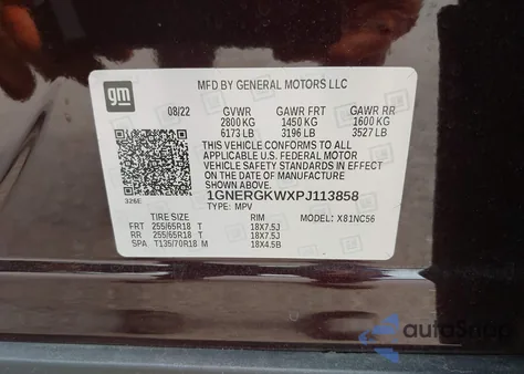 2023 Chevrolet Traverse Fwd Lt Cloth from USA, damaged, VIN 1GNERGKWXPJ113858